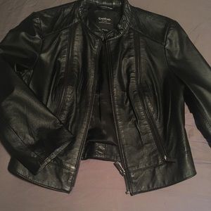 Bebe 1/2 sleeve leather jacket